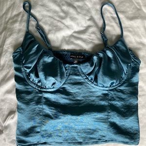Turquoise silk top